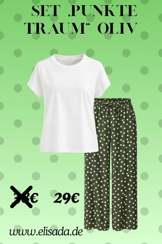 Set „Punkte Traum“ oliv, Gr. 36-42