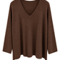 Soft V-Neck Pullover braun, Gr. 38-46