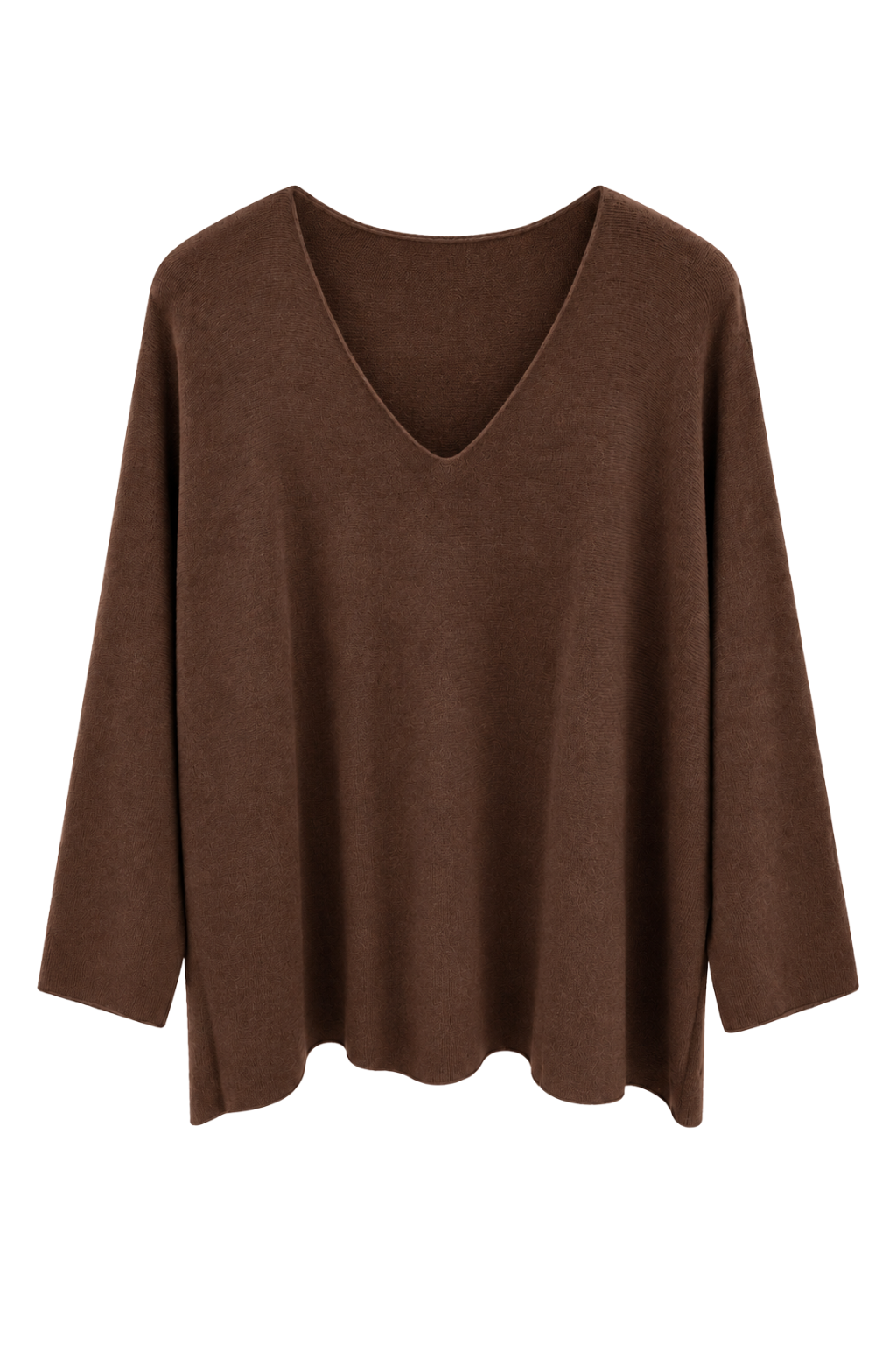 Soft V-Neck Pullover braun, Gr. 38-46