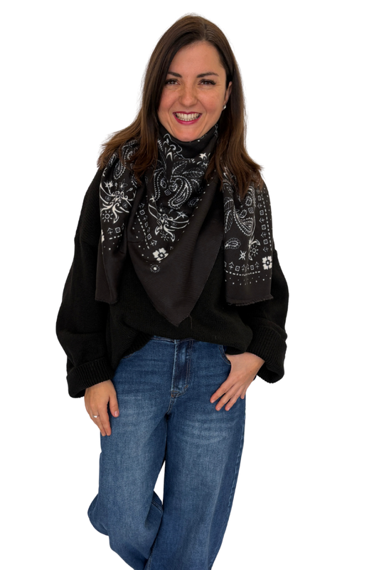 Oversize Strickpullover schwarz, Gr. 38-44