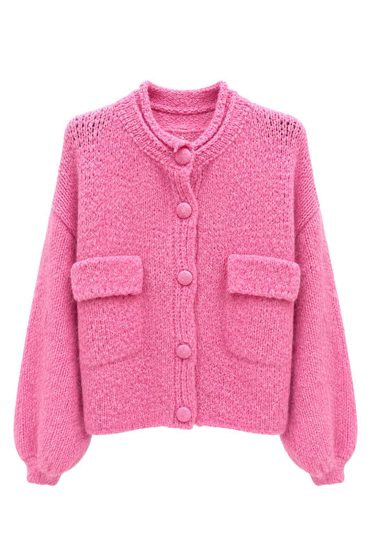 Strickjacke himbeere, Gr. 38-44