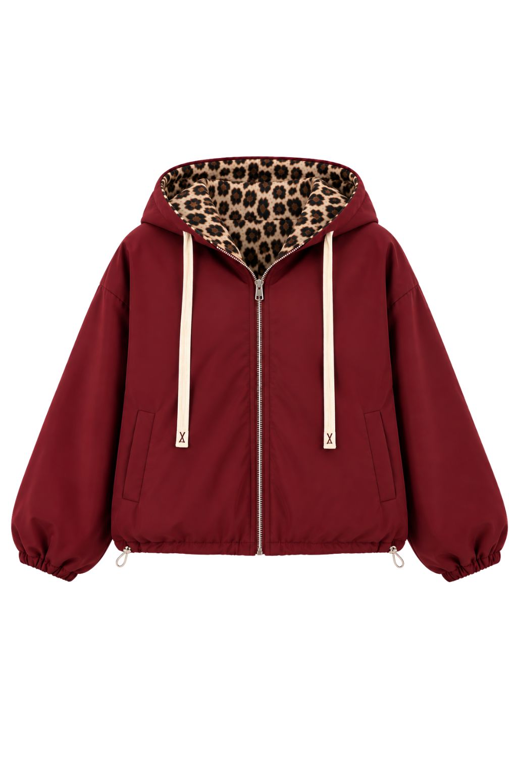 Wendejacke mit Kapuze bordeaux, Gr. 34-42