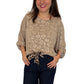 Lockeres Strukturshirt mit Leo-Muster warmes beige, Gr. 38-44