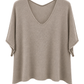 Basic Pullover "Lena" V-Ausschnitt taupe, Gr. 36-42