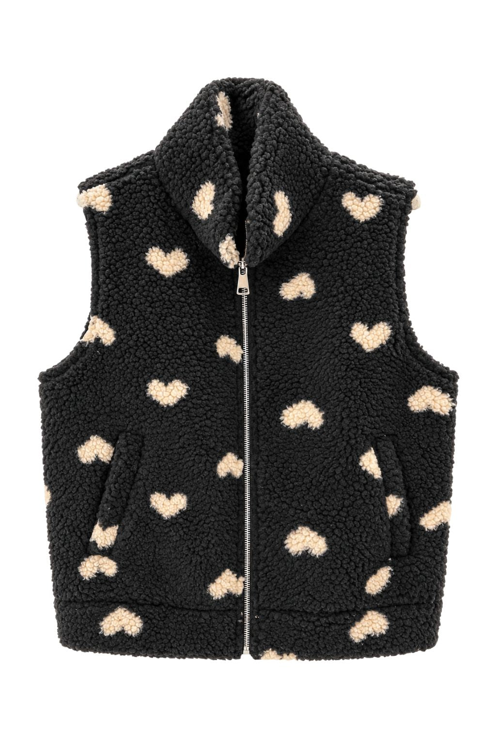 Kuschelweste "Teddy Love" schwarz/beige, Gr. 36-40