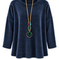 Kuschelweicher Pullover mit Schmuckkette dunkelblau, Gr. 36-44