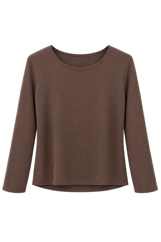 Zeitloses Wohlfühlshirt Mara schokobraun, Gr. 34-40