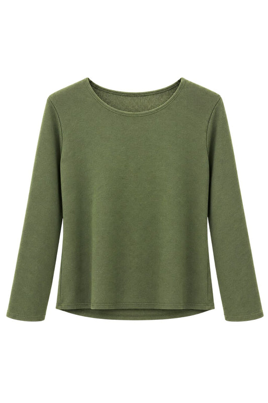 Zeitloses Wohlfühlshirt Mara oliv, Gr. 34-40
