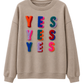 Sweatshirt "Yes" taupe, Gr. 36-44