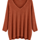 Pullover Mila V-Ausschnitt rostbraun, Gr. 38-46