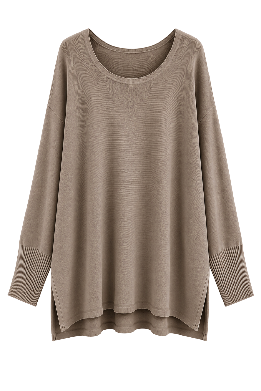 Oversize Pullover „Luna“ taupe, Gr. 38-46