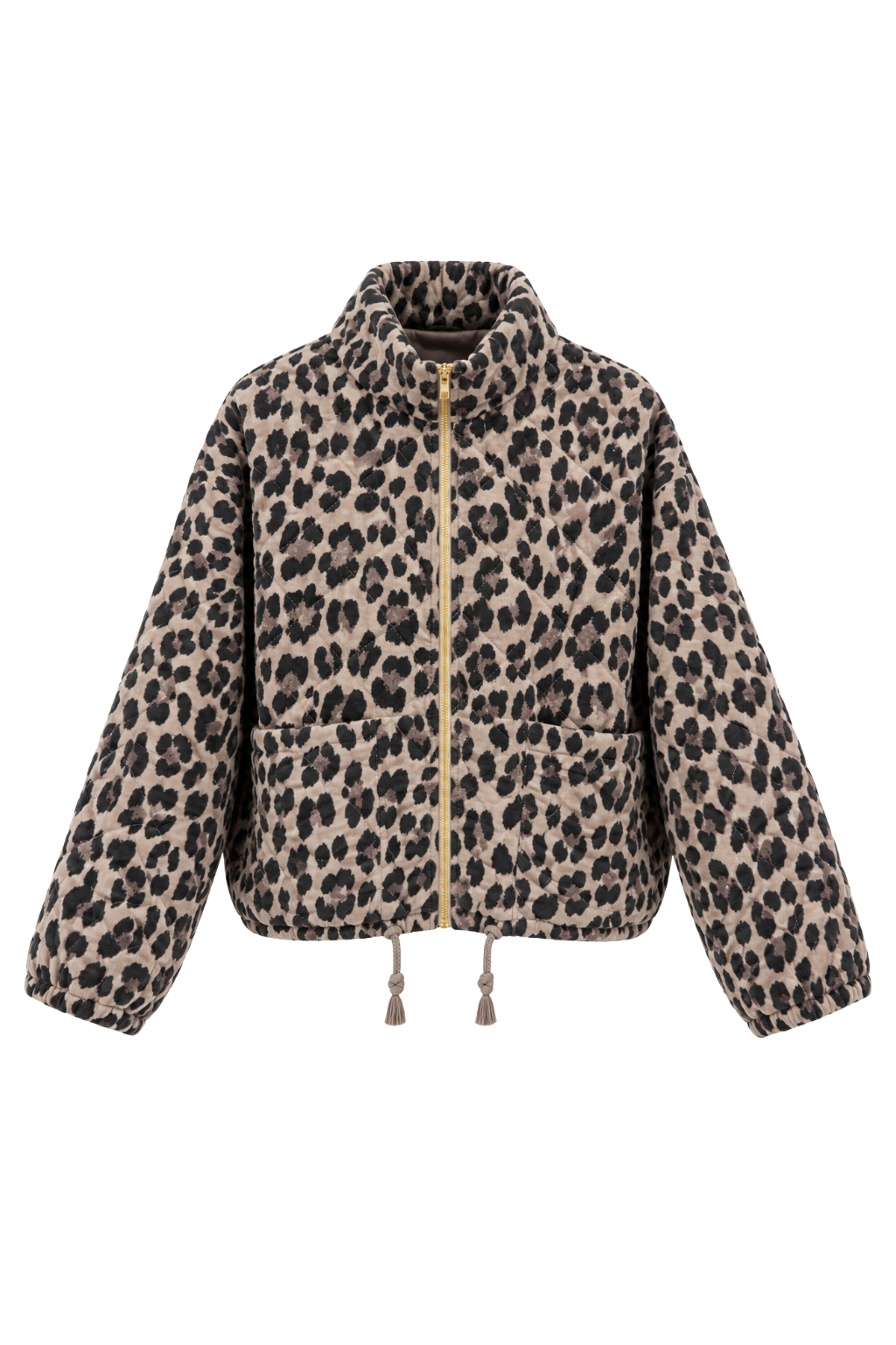 Leo Chic Steppjacke taupe/schwarz, gr. 34-42