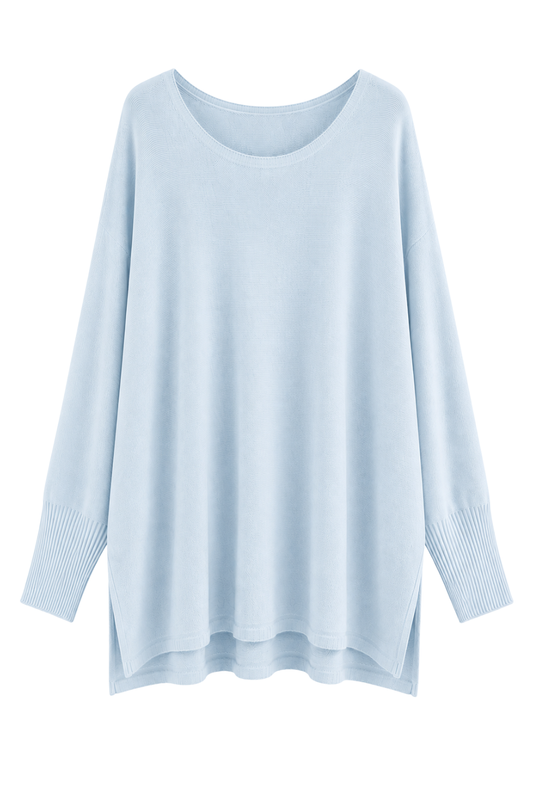 Oversize Pullover „Luna“ hellblau, Gr. 38-46