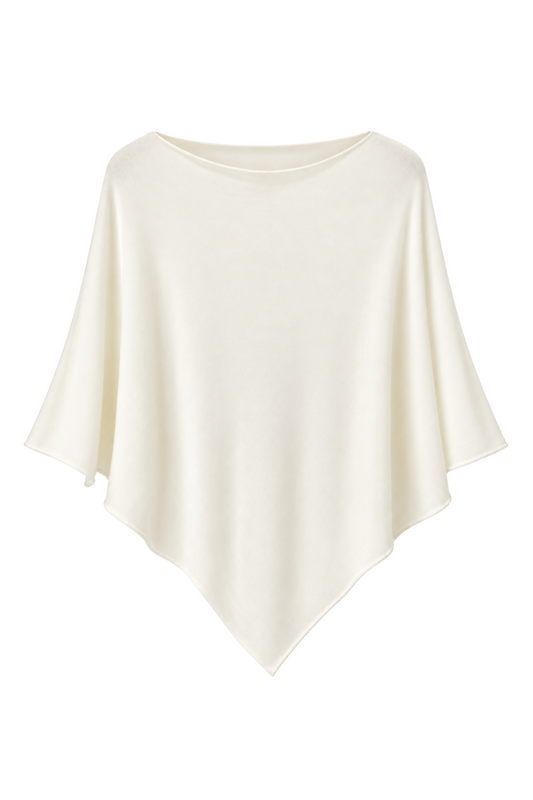 Soft Elegance – Leichter Poncho creme, Gr. 36-42