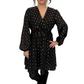Elegantes Chiffonkleid in Schwarz-Gold, Gr. 36-48