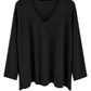 Soft V-Neck Pullover schwarz, Gr. 38-46