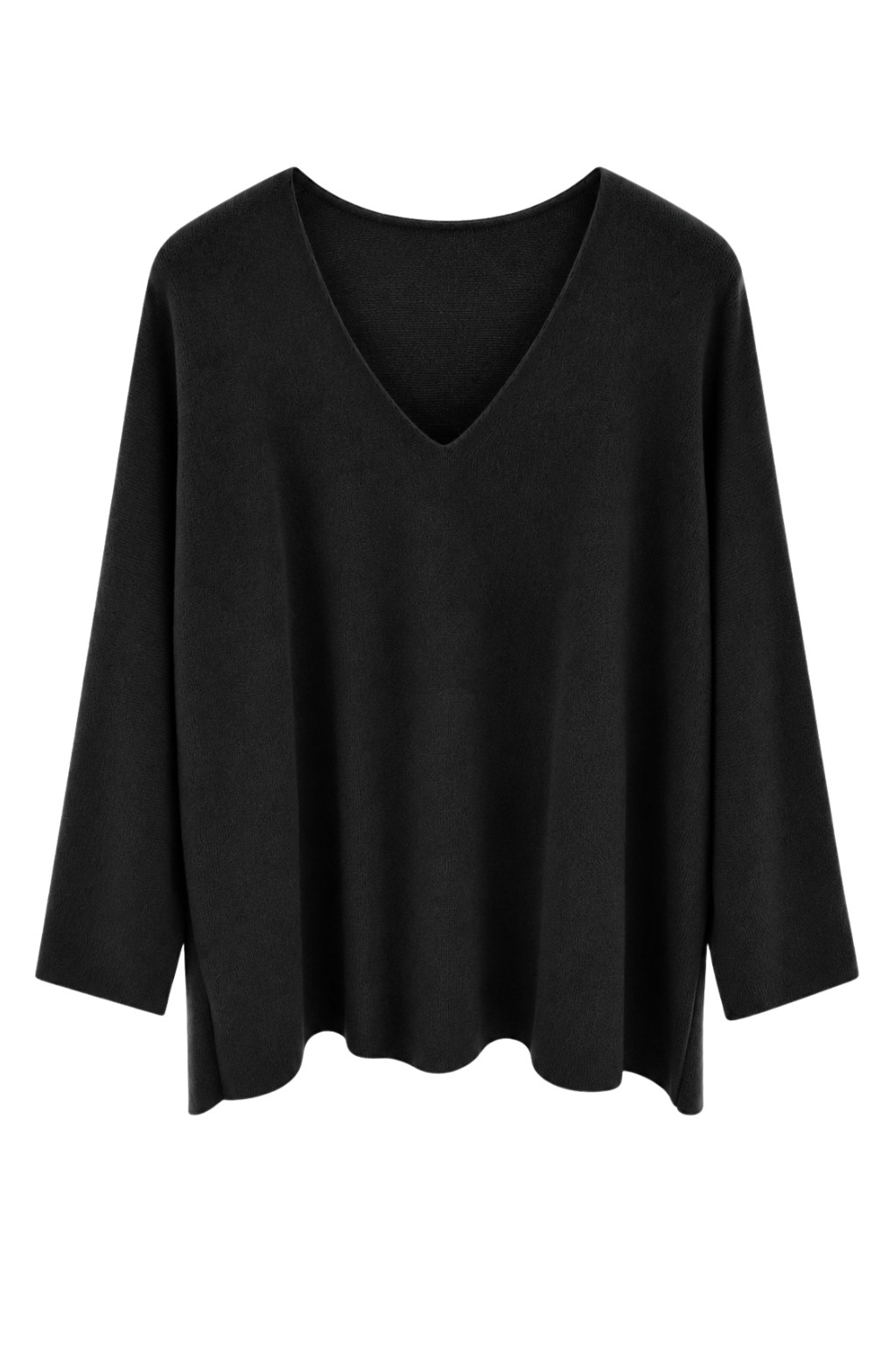 Soft V-Neck Pullover schwarz, Gr. 38-46