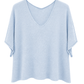 Basic Pullover "Lena" V-Ausschnitt  hellblau, Gr. 36-42