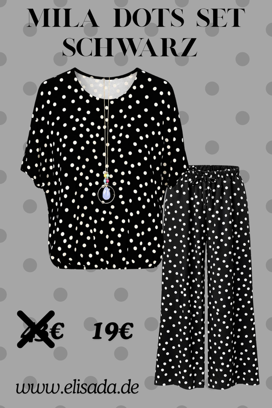 Mila Dots Set schwarz, Gr. 36-42