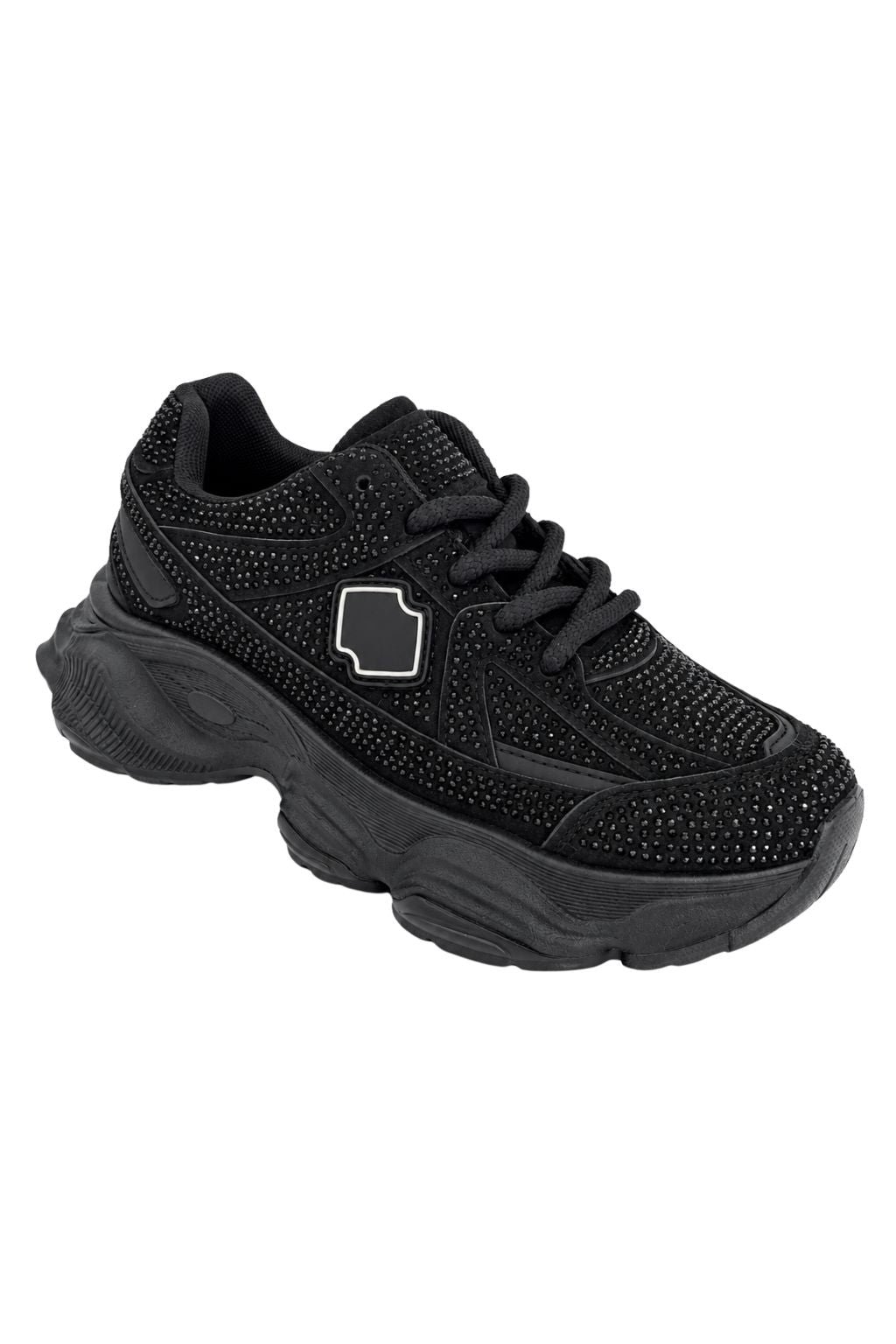 Chunky Sneaker mit Strass schwarz, Gr. 36-41