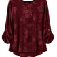 Lockeres Strukturshirt mit Blättermuster bordeaux, Gr. 38-44