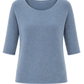 Basic Pullover "Lena"Rundhalsauschnitt taubenblau, Gr. 36-42